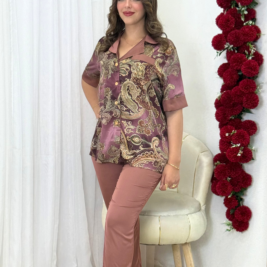 Pyjama JACINTHE Luxe – Demi manche